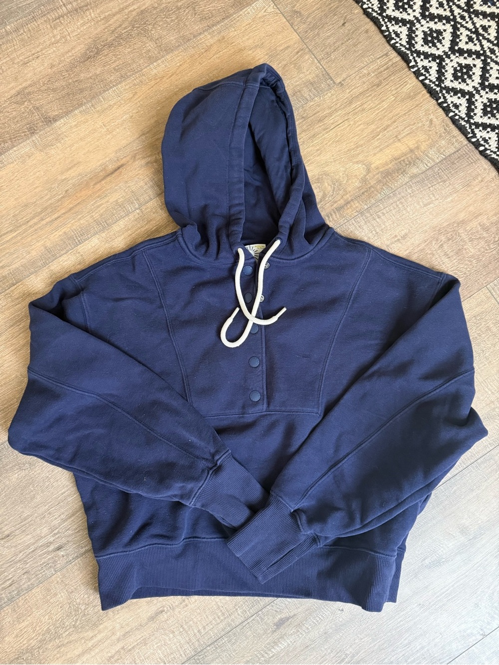 Offline by aerie Navy Blue Cropped Hooded Sweatshirt